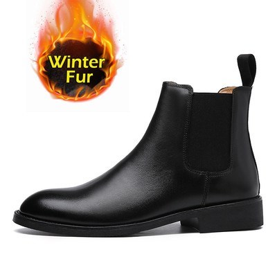 Men British Winter Elegant PU Leather Boots